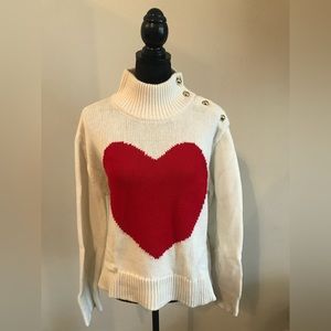 Kate Spade Sweater with Heart and Gold Detailing - Size Large